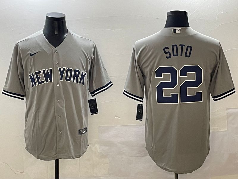 Men New York Yankees #22 Soto Grey Game 2025 Nike MLB Jersey style 1->new york yankees->MLB Jersey